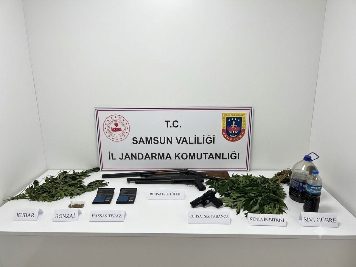 Jandarma uyuşturucu, silah ve kenevir ele geçirildi