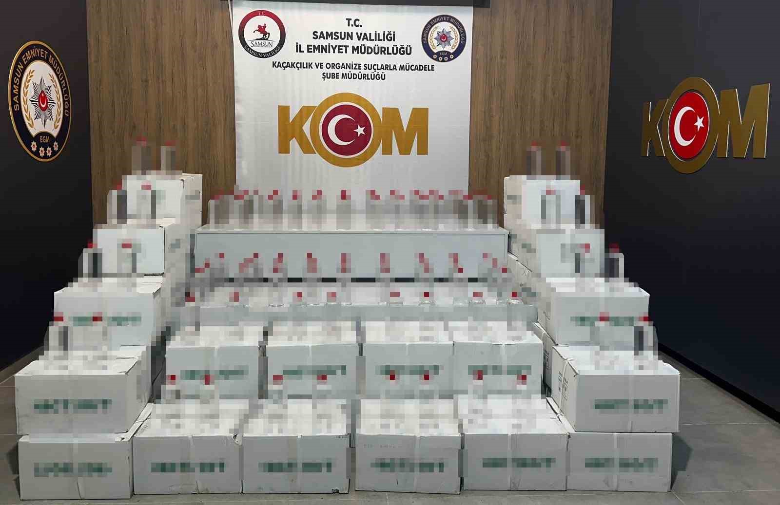 Samsun’da 900 litre kaçak etil alkol ele geçirildi