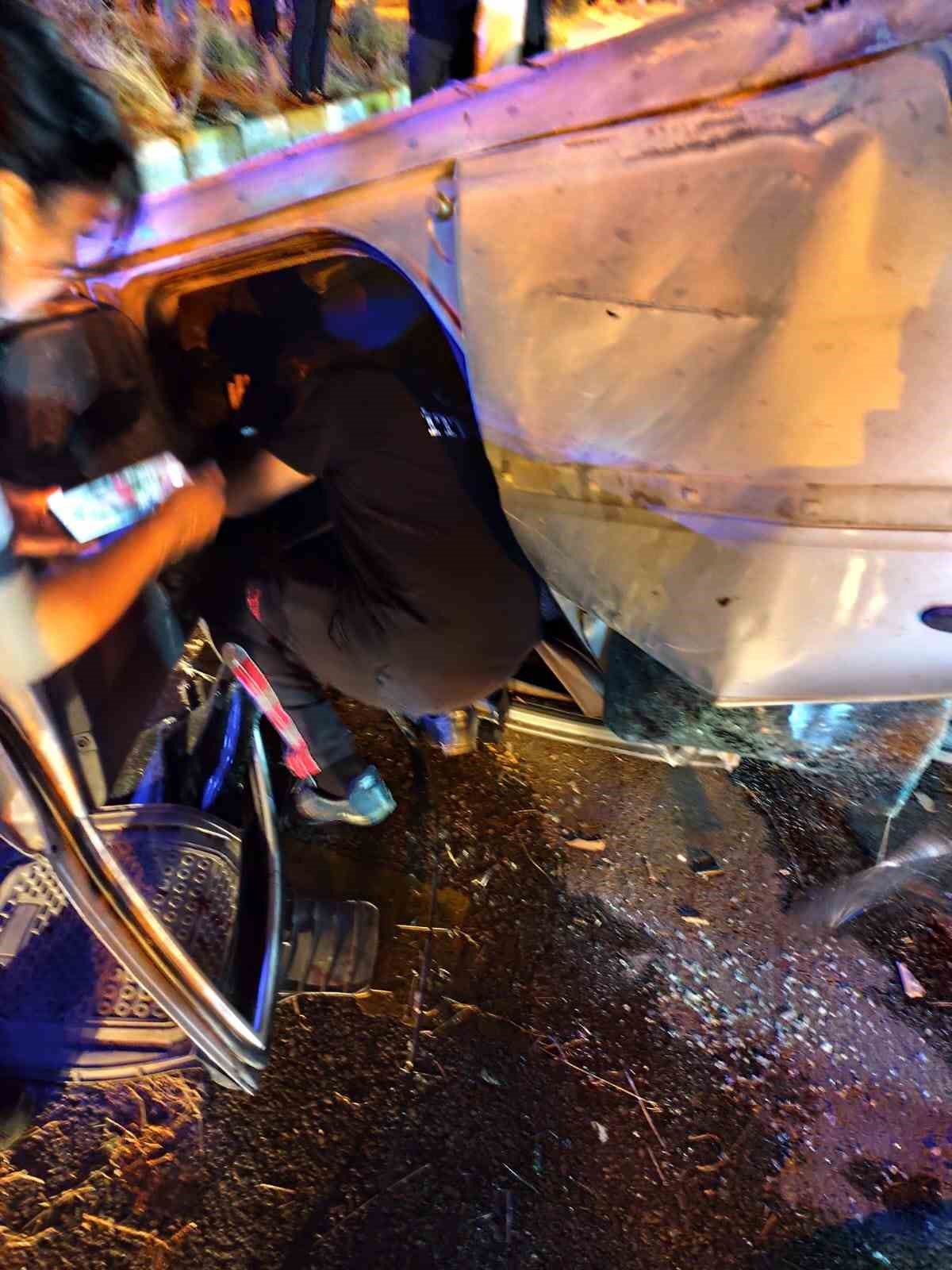 Kontrolden çıkan otomobil takla attı: 4 yaralı