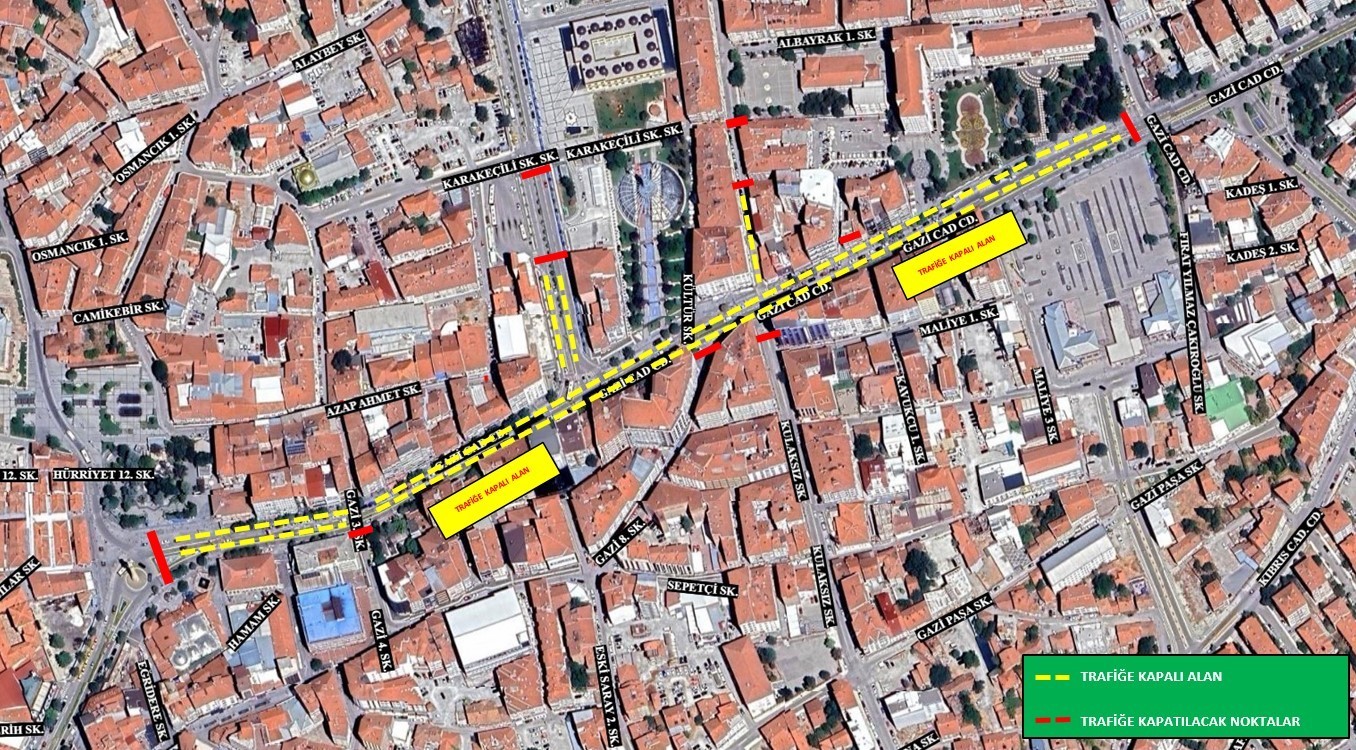 Gazi Caddesi trafiğe kapatılacak