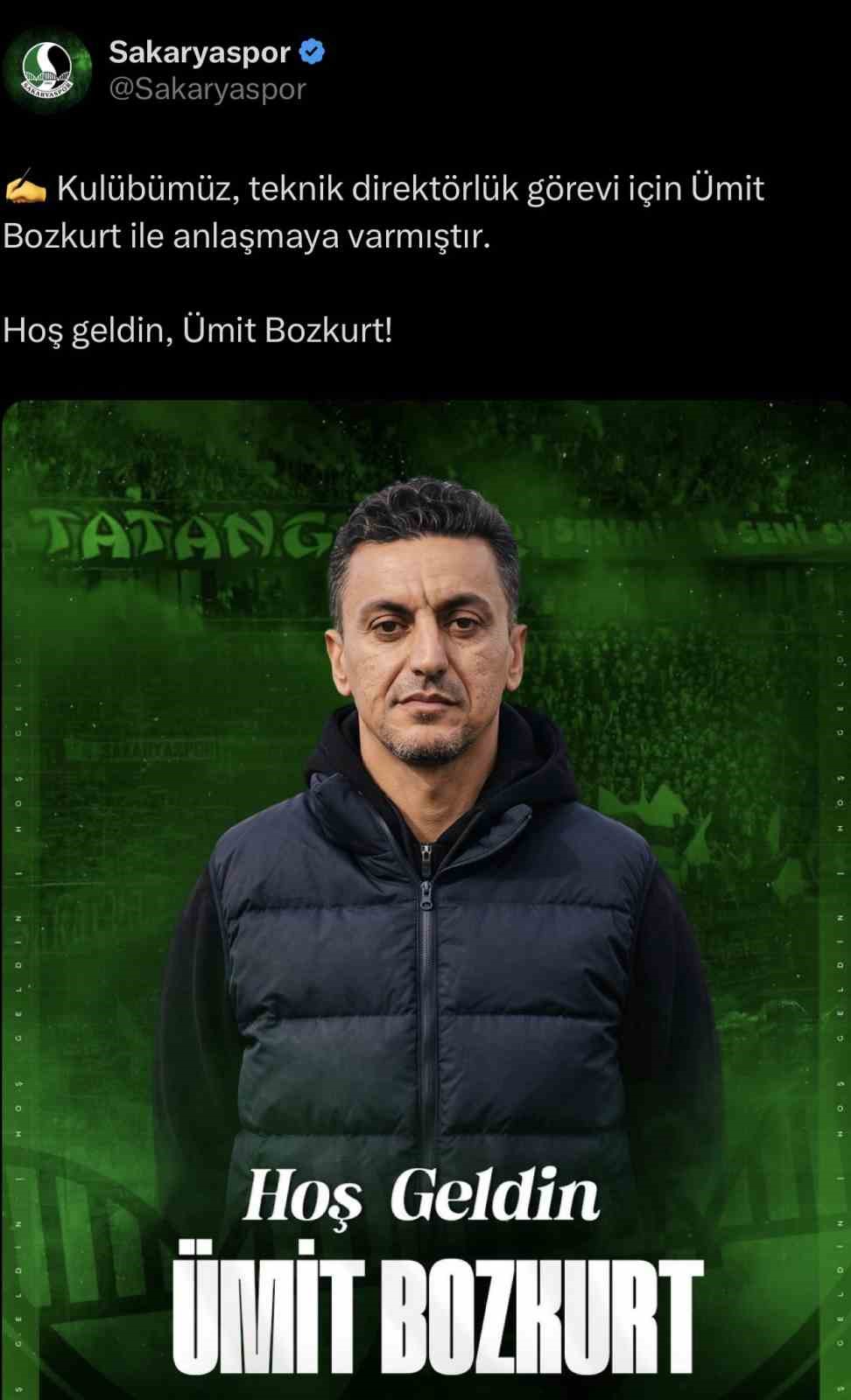 Sakaryaspor, Ümit Bozkurt ile anlaştı