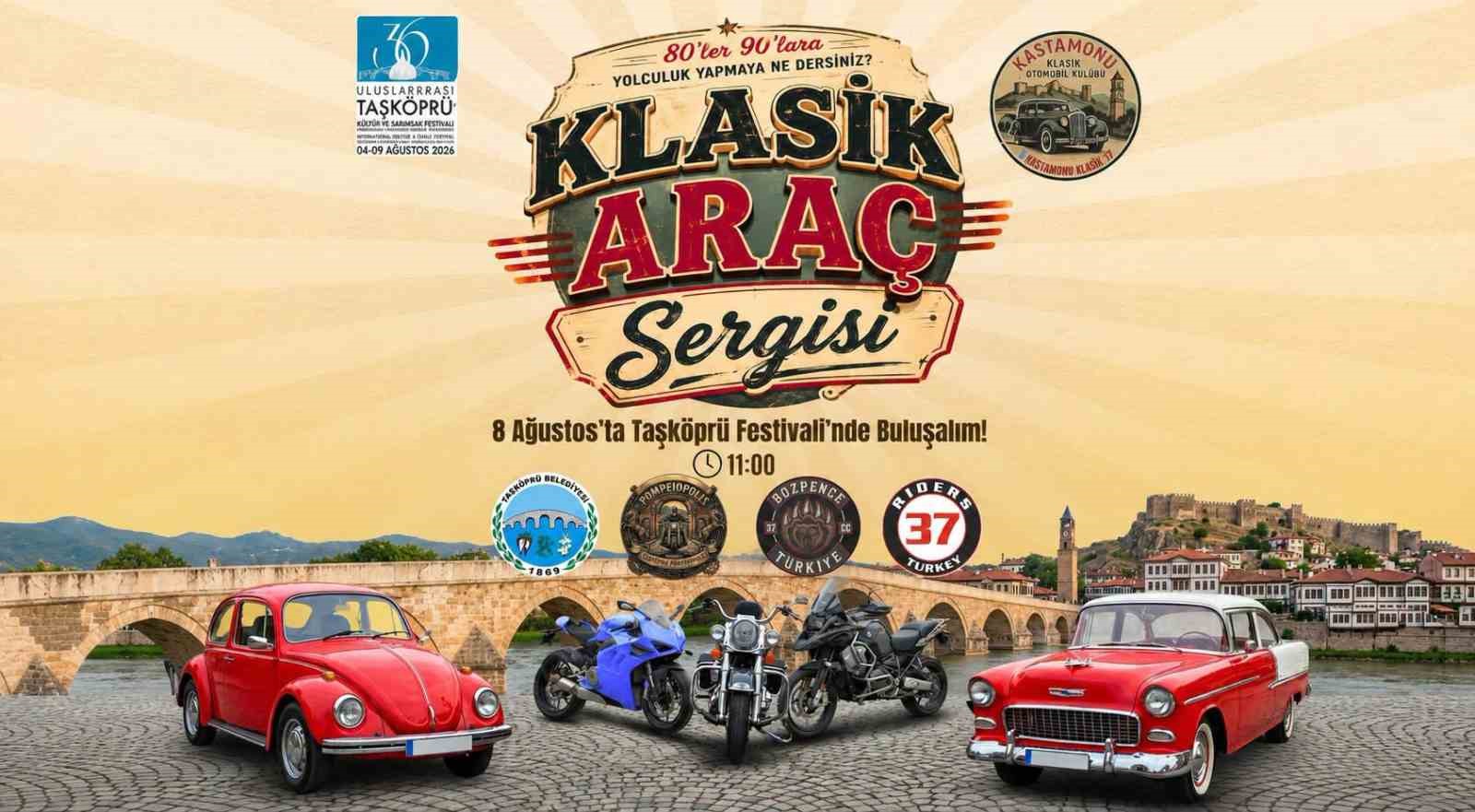 Taşköprü Uluslararası Kültür ve Sarımsak Festivali’nde klasik araç sergisi düzenlenecek