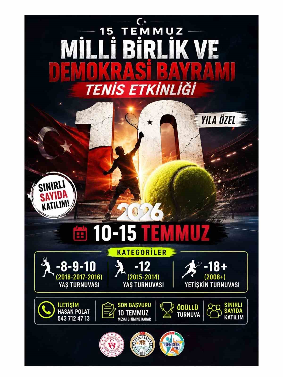 Muğla’da 15 Temmuz’a özel tenis turnuvası düzenlenecek