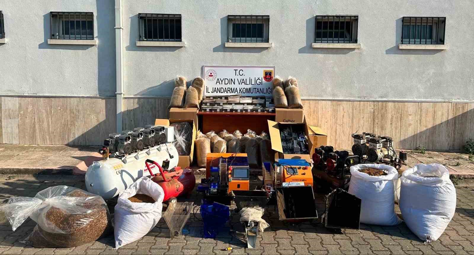 Köşk’te kaçak sigara imalathanesine operasyon: 350 kilo tütün ele geçirildi