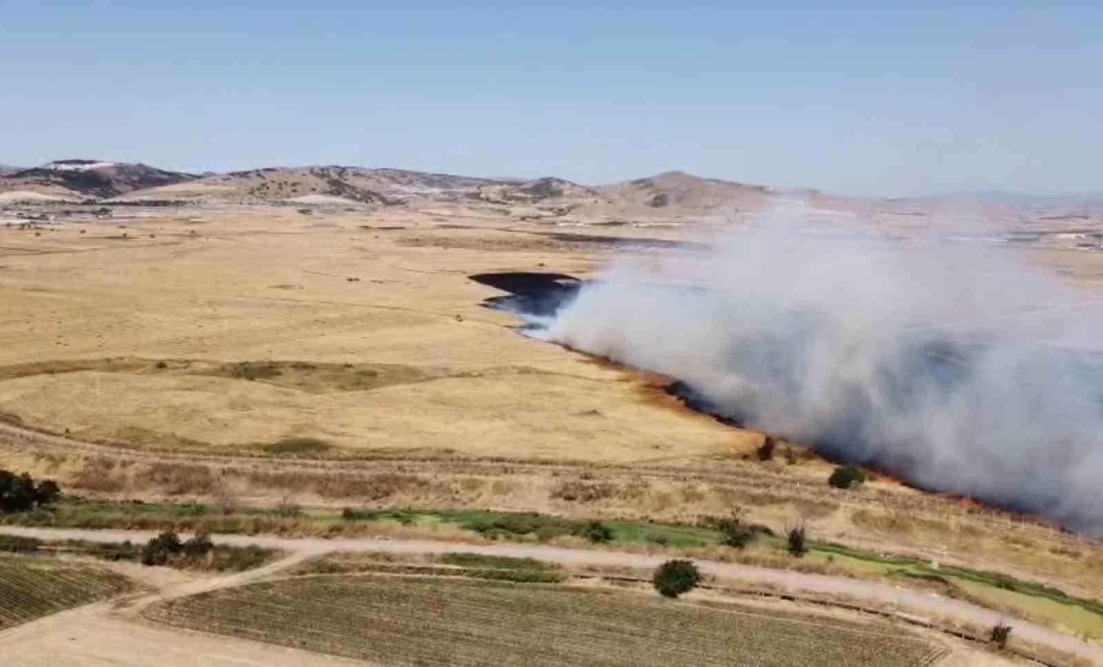 Arazi yangını etrafı küle çevirdi