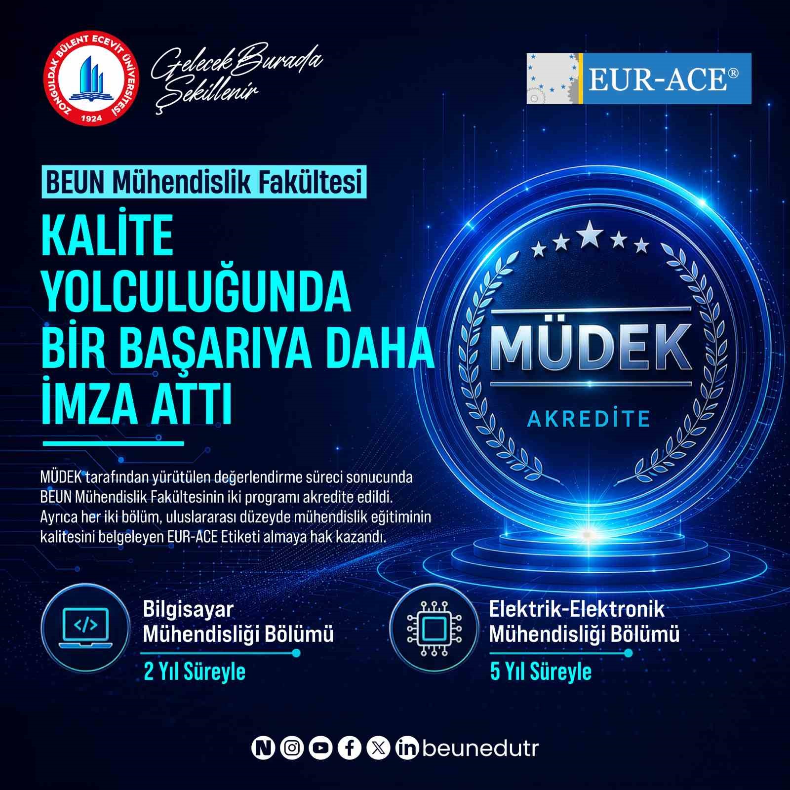 BEUN Mühendislik Fakültesi Kalite Yolculuğunda bir başarıya daha imza attı