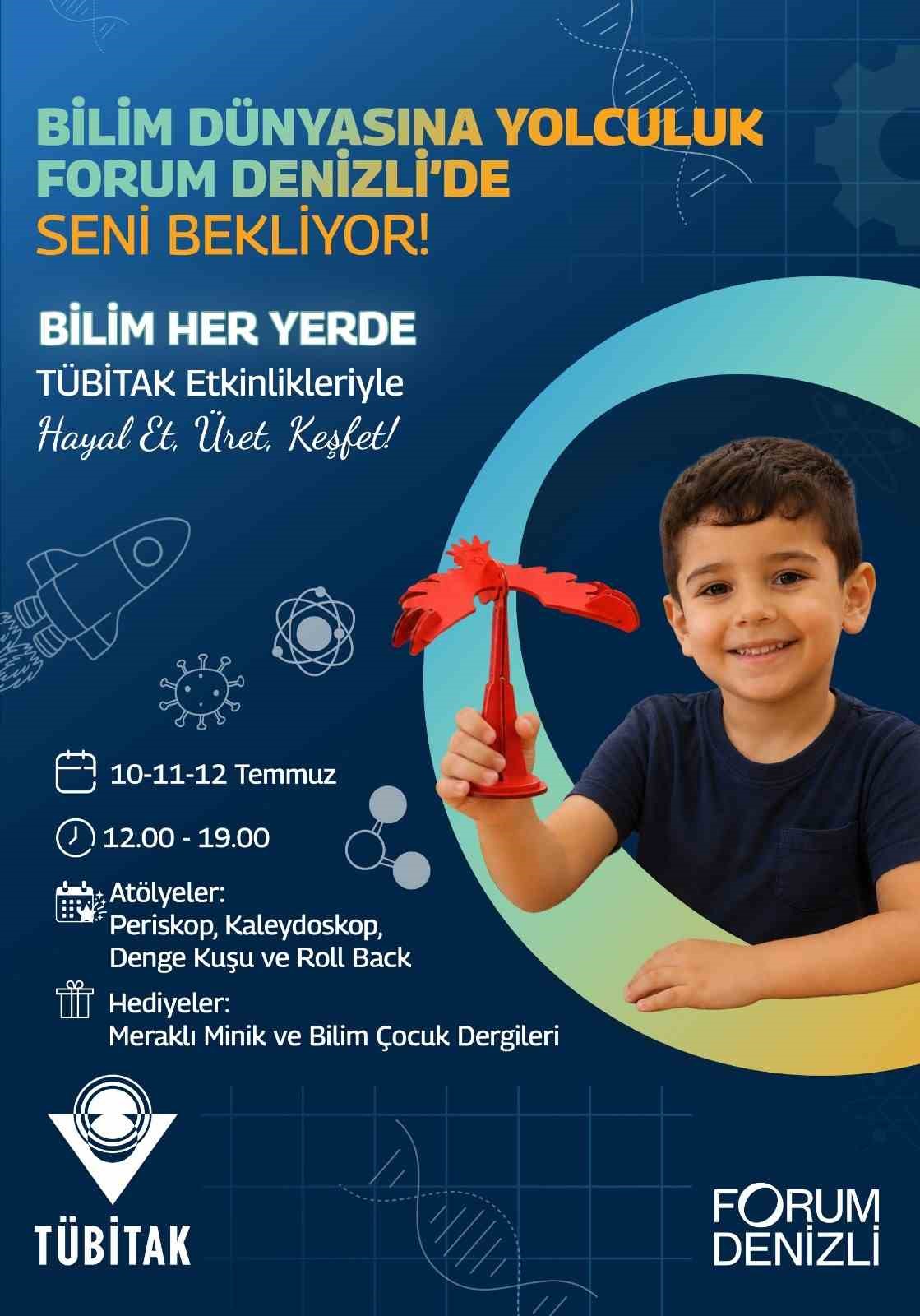 Forum Denizli, TÜBİTAK Bilim Her Yerde çocuk şenliğine ev sahipliği yapacak