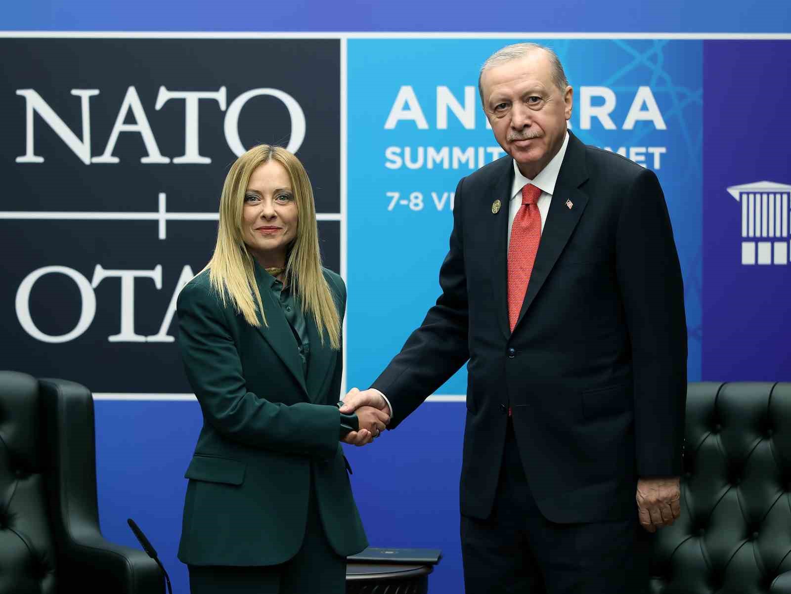 Cumhurbaşkanı Erdoğan, İtalya Başbakanı Meloni ile bir araya geldi