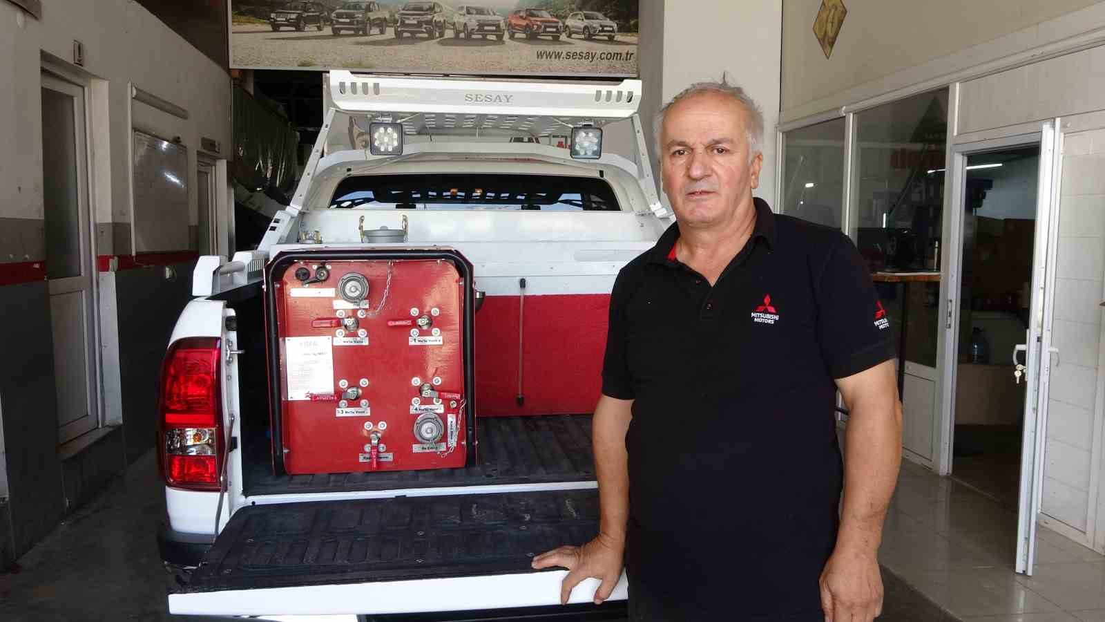 Büyük yangından etkilenen oto tamircisi orman yangınlarına hızlı müdahale aracı geliştirdi