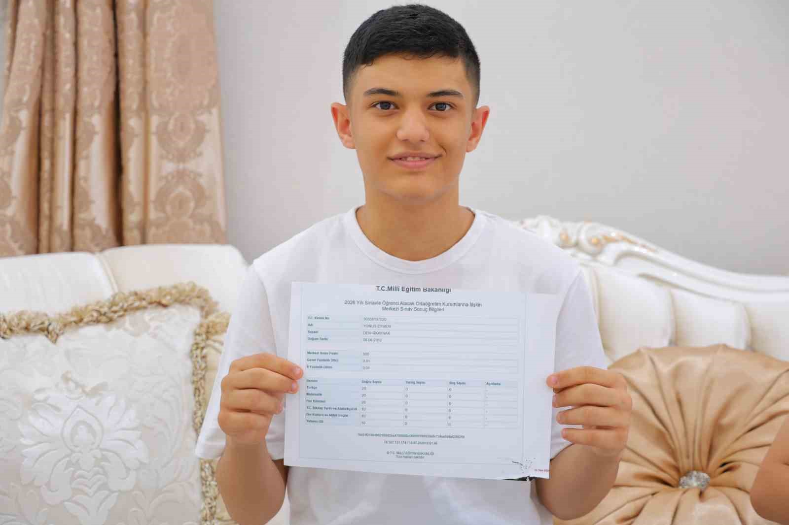 Kahramanmaraşlı depremzede LGS’de 500 tam puan aldı