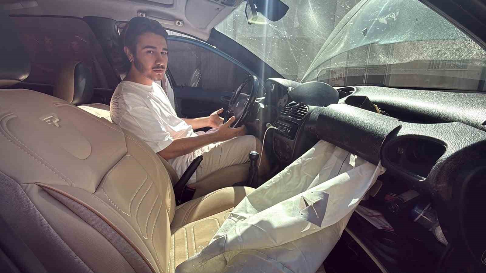 Rögar kapağı nedeniyle alın teriyle aldığı aracının airbagleri patladı