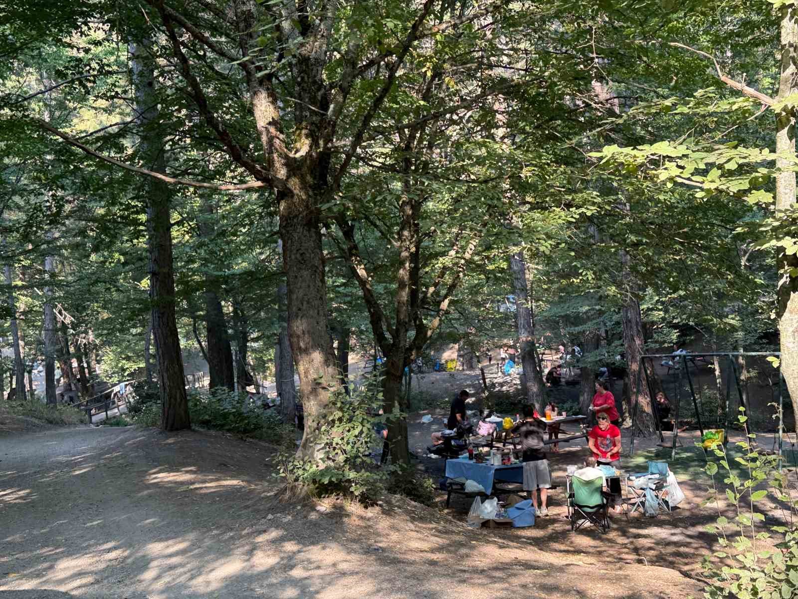 Doğasıyla hayran bırakan Beşikderesi Şelalesi’nde hafta sonu yoğunluğu