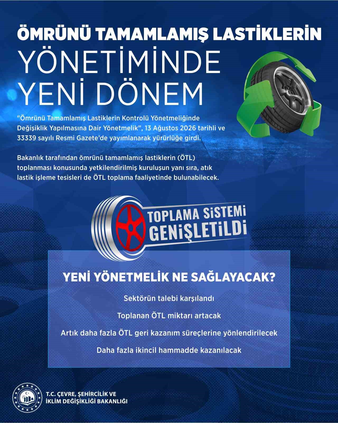 "Ömrünü tamamlamış lastiklerin yönetiminde yeni dönem"