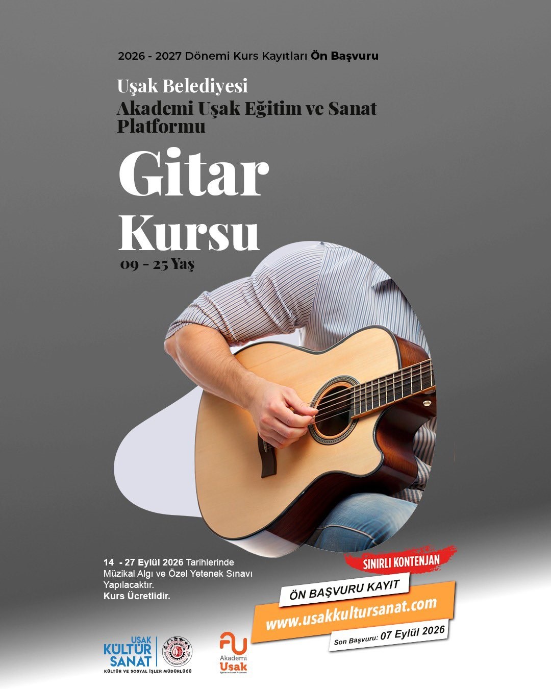 Uşak Belediyesi’nin sanat kurslarına ön başvurular başladı