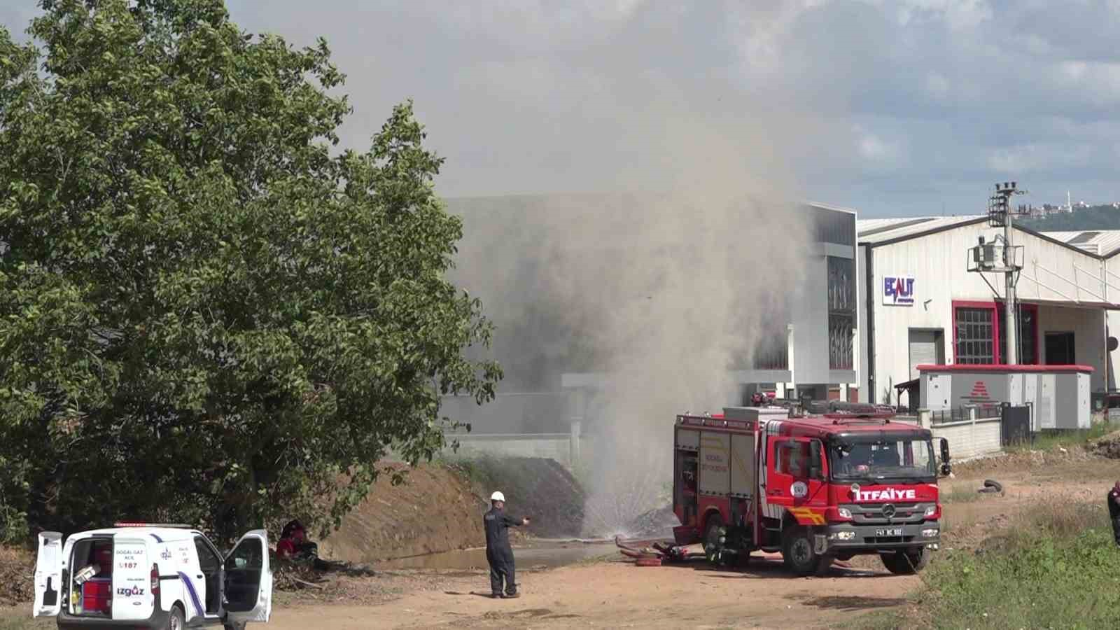 Kocaeli’de doğal gaz borusu delindi: Gaz metrelerce havaya yükseldi