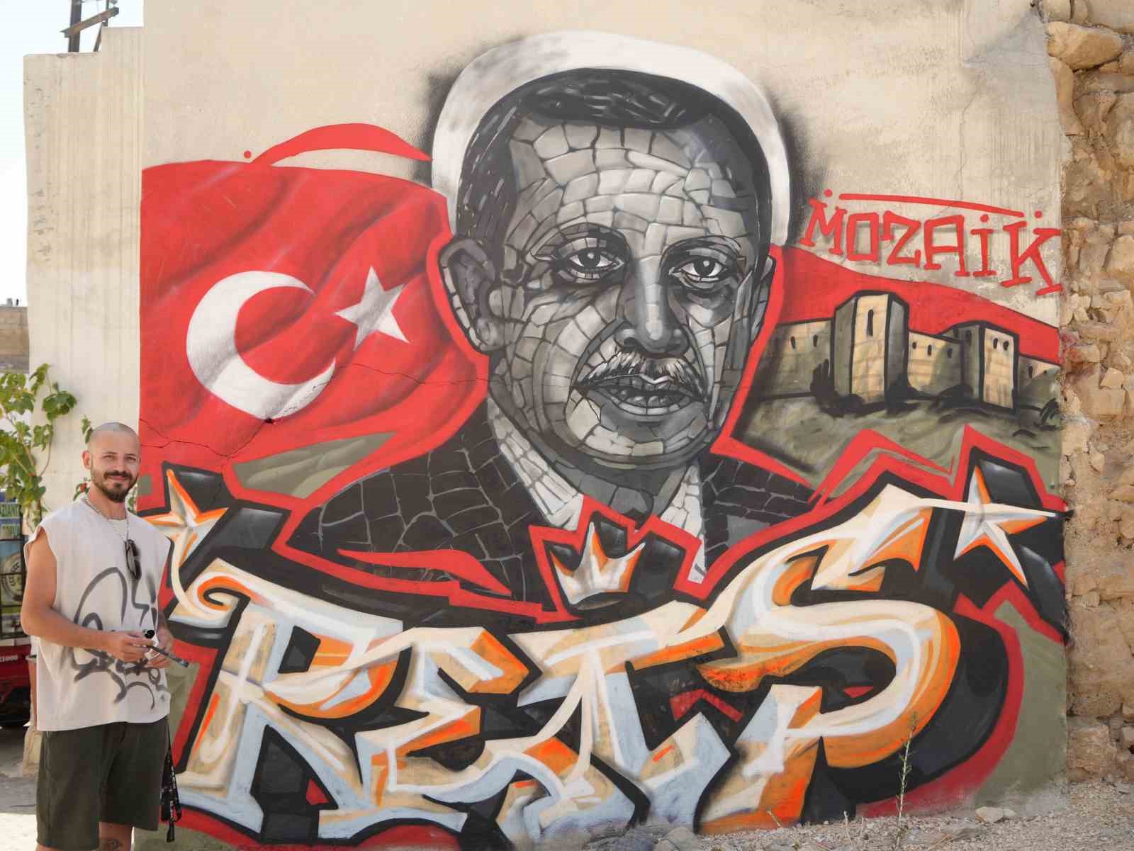 Gaziantepli grafiti sanatçısından Cumhurbaşkanı Erdoğan’a 25’inci yıl hediyesi