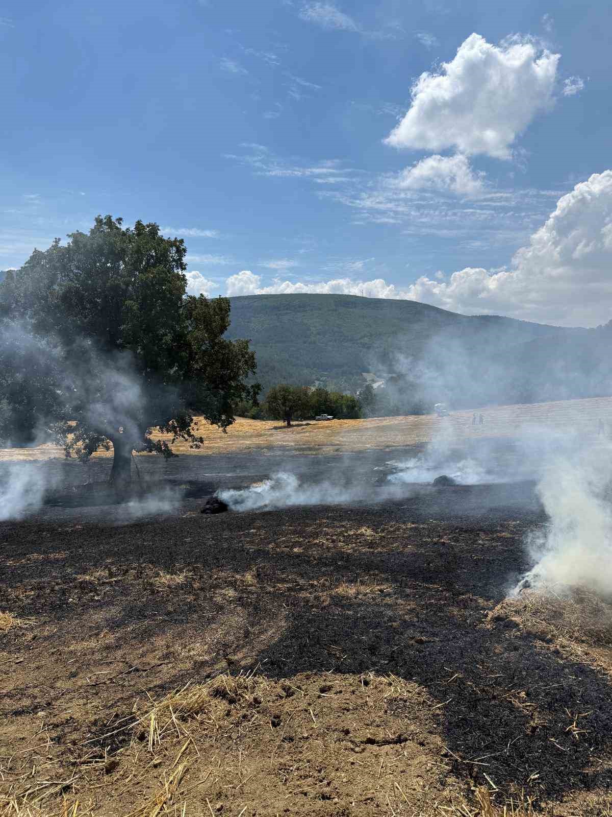 Bolu’da balya makinesinden çıkan kıvılcımlar yangına neden oldu