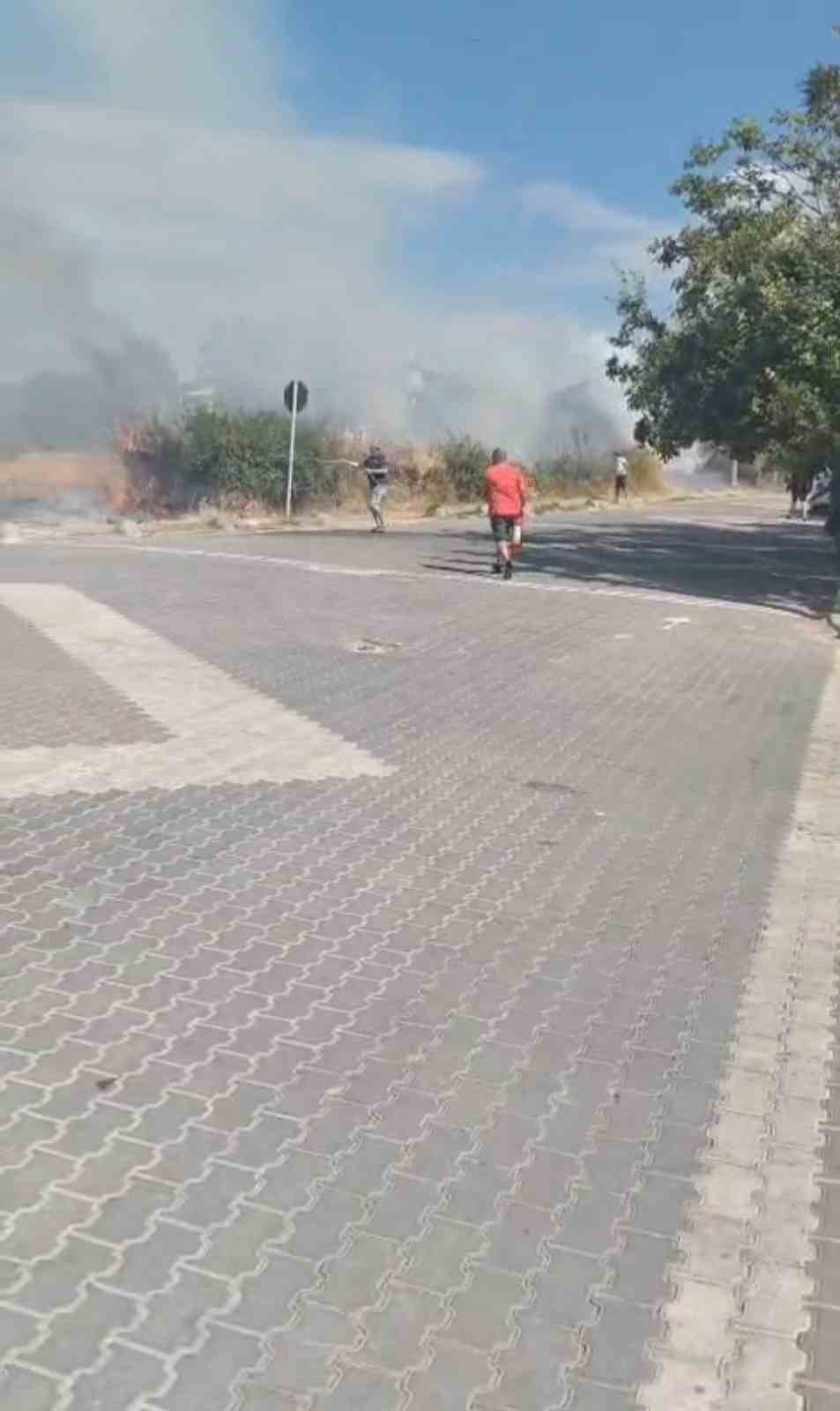 Trafonun patlaması sonucu çıkan yangın tatilcilere panik yaşattı