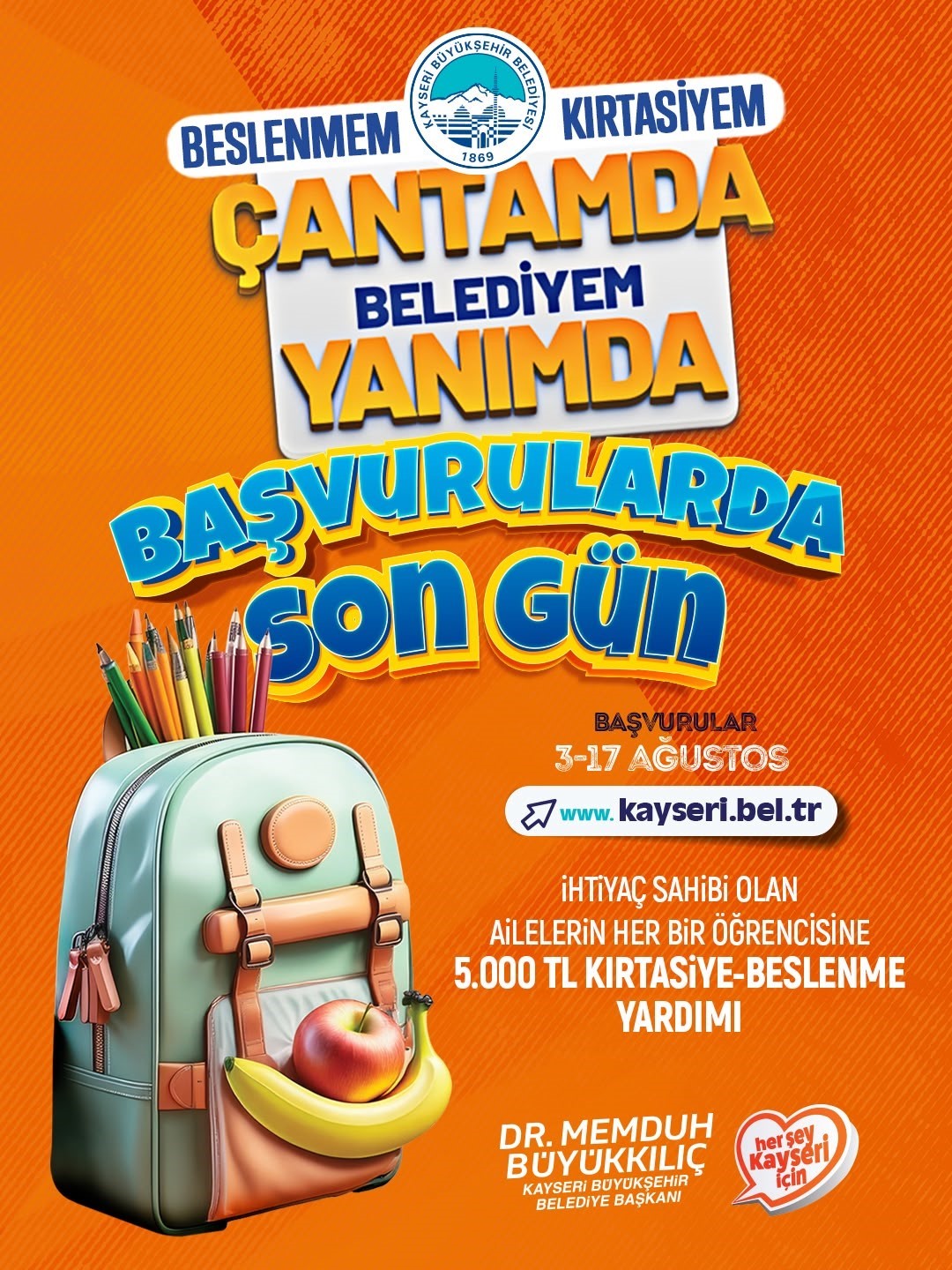 Kırtasiye desteği başvurularında son gün