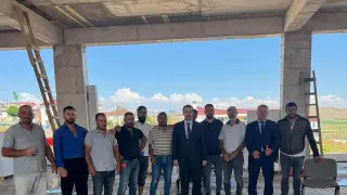Demirözü’nde Öğretmenevi inşaatında inceleme