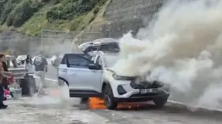 Cip Bolu Dağı Tüneli girişinde alev topuna döndü