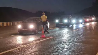 Trafik polislerinden gece denetimi