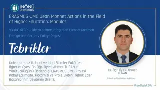 İnönü Üniversitesi’nin Jean Monnet Projesine Avrupa komisyonundan 96 puan