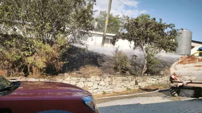 Mudurnu’da korkutan yangın: Kümeslere sıçramadan söndürüldü