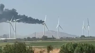 İzmir’de rüzgar gülü yandı