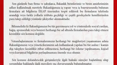 MEB: "Bakanlığımızın sosyal yardım veya bağış adı altında firmalardan para talep etmesi söz konusu değildir"