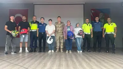 Üzümlü’de motosiklet sürücülerine trafik güvenliği eğitimi