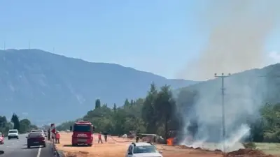 Menteşe’de otluk alanda çıkan yangın söndürüldü