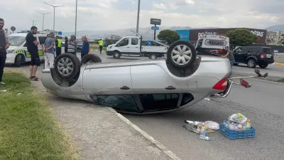 Erzincan’da otomobil takla attı: 2 yaralı