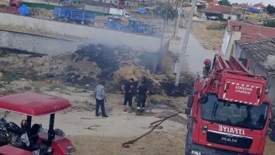 Eskişehir’de saman balyaları yandı