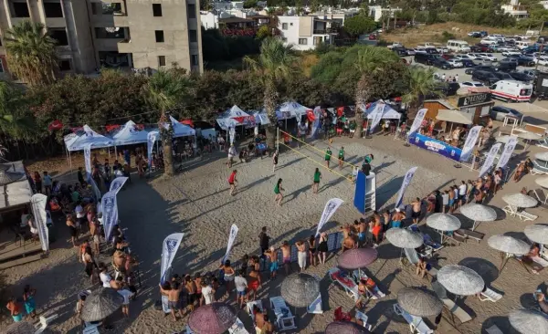 Bodrum’da plaj voleybolu heyecanı