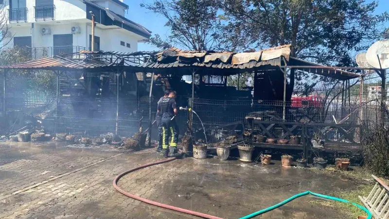 Antalya’da baraka yangında küle döndü, alevler villa ve lojmanlara sıçramadan söndürüldü