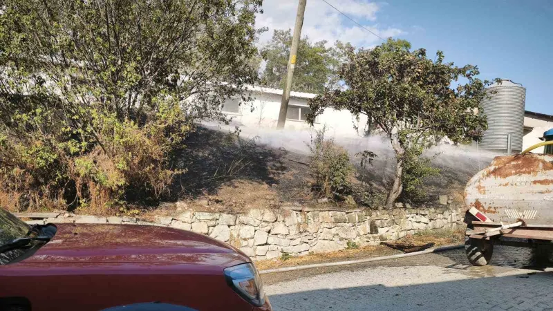 Mudurnu’da korkutan yangın: Kümeslere sıçramadan söndürüldü