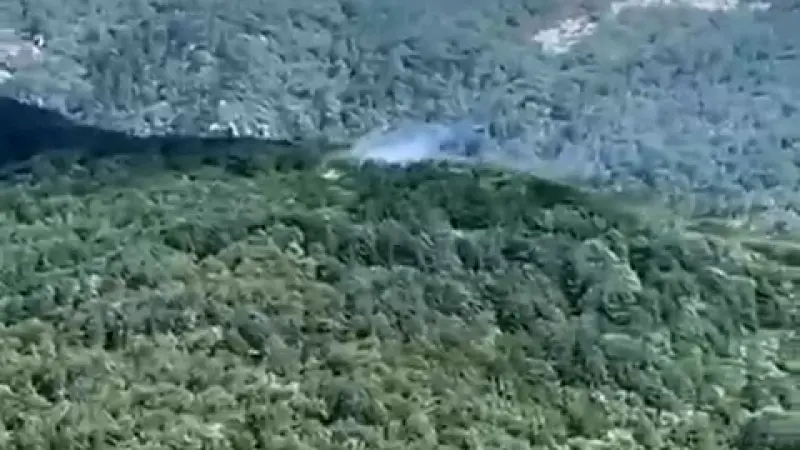 Kazdağları’nda yıldırım kaynaklı orman yangınına havadan ve karadan müdahale ediliyor